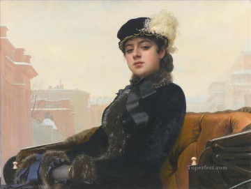 Kramskoi Canvas - Portrait of a Woman Democratic Ivan Kramskoi